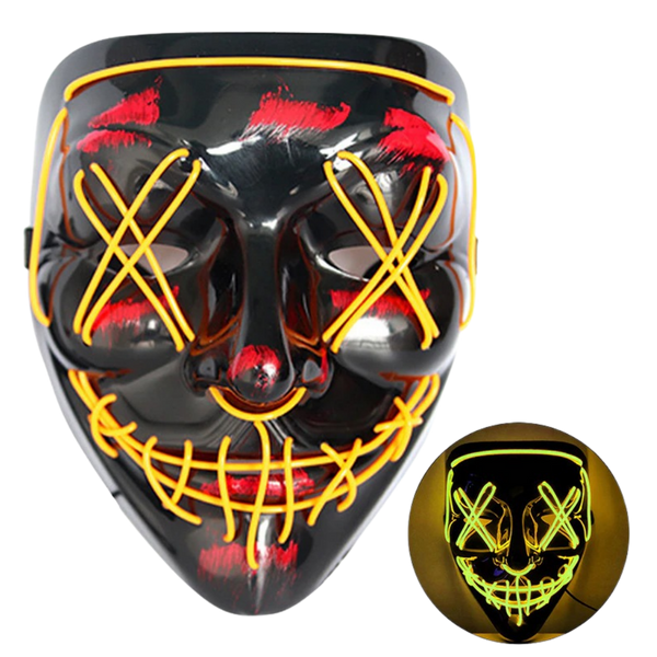 Neon Led Mask For High Visibility At Night With Waterproof Battery Cover