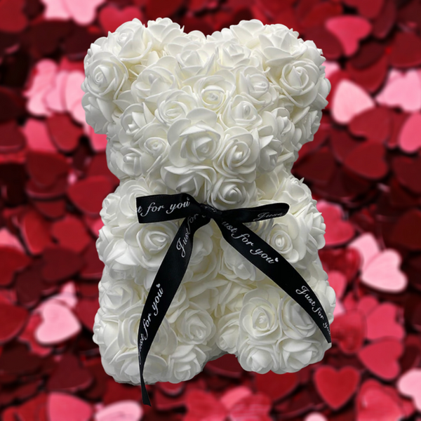 Rose Teddy Bear With Velvet Roses For A Romantic Gift Set