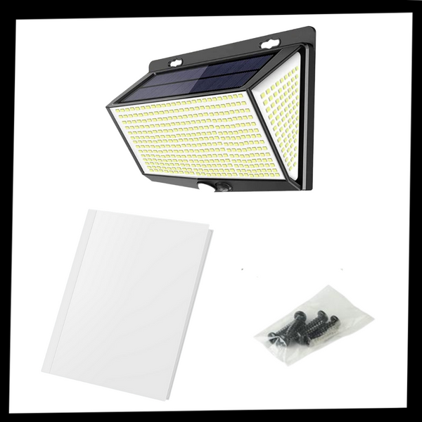 Solar Outdoor Light With Motion Sensor For Wide Angle Entrance Illumination