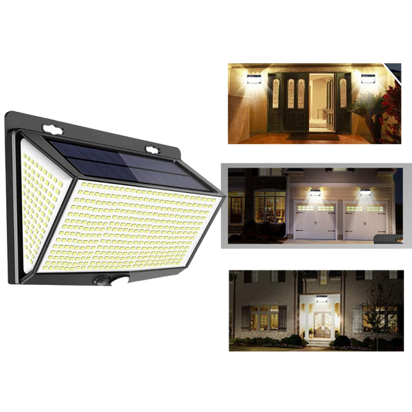Solar Outdoor Light With Motion Sensor For Wide Angle Entrance Illumination