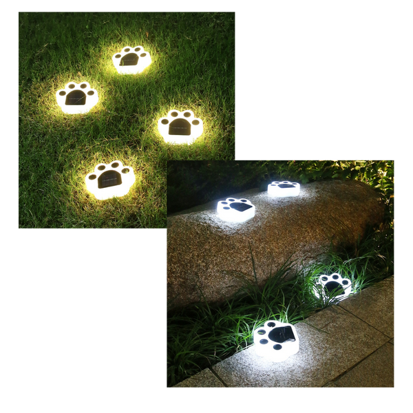 Paw Print Solar Pathway Light With Bright LED And IP65 Waterproof