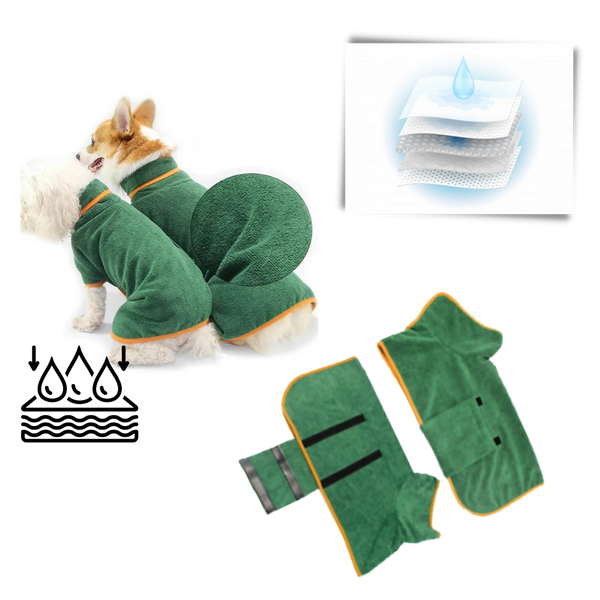 Ultra Absorbent Pet Bathrobe For Quick Drying And Comfort