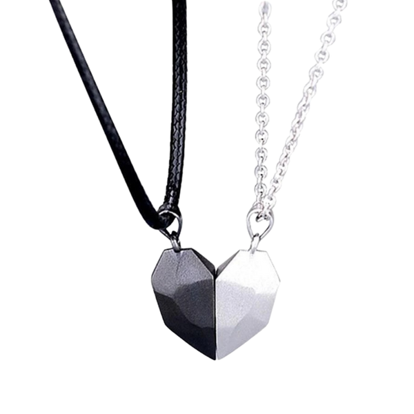 Magnetic Heart Necklace Set Matching Duo For Everyday Style