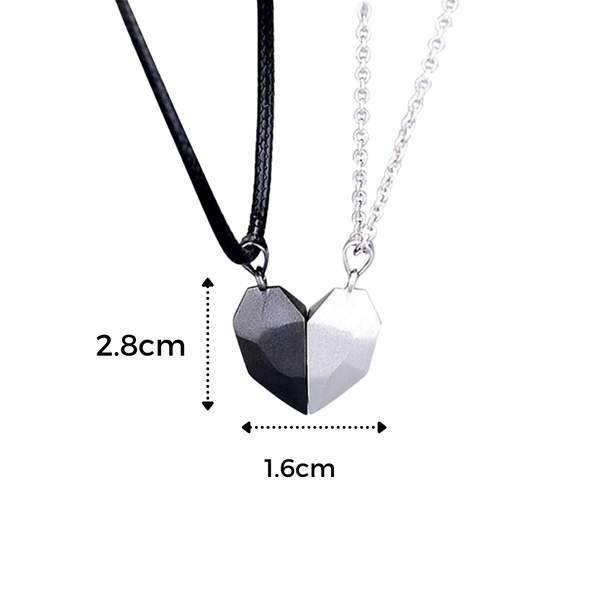 Magnetic Heart Necklace Set Matching Duo For Everyday Style