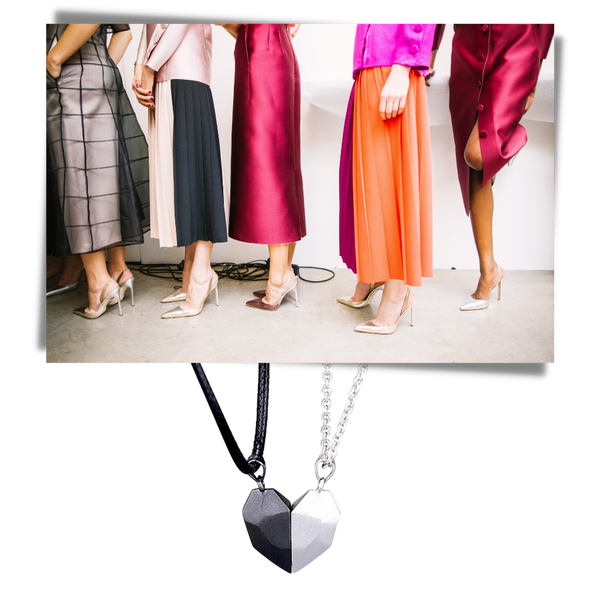 Magnetic Heart Necklace Set Matching Duo For Everyday Style
