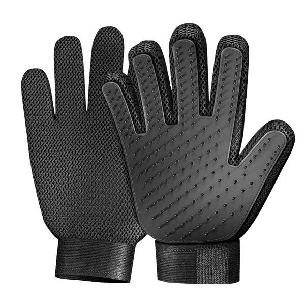 Pet Grooming Glove Pair for Hair Removal and Soothing Massage