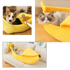 Curved Banana Like Pet Bed With Cozy Cotton Cave Design For Cats And Small Dogs