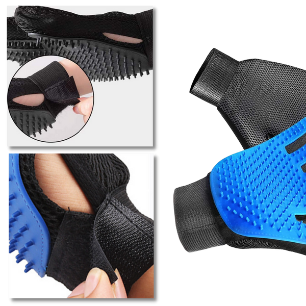 Pet Grooming Glove Pair for Hair Removal and Soothing Massage