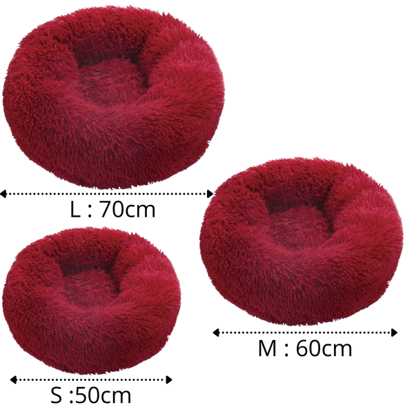Premium Donut Shaped Plush Pet Bed With Soft Cushion Lumbar Support