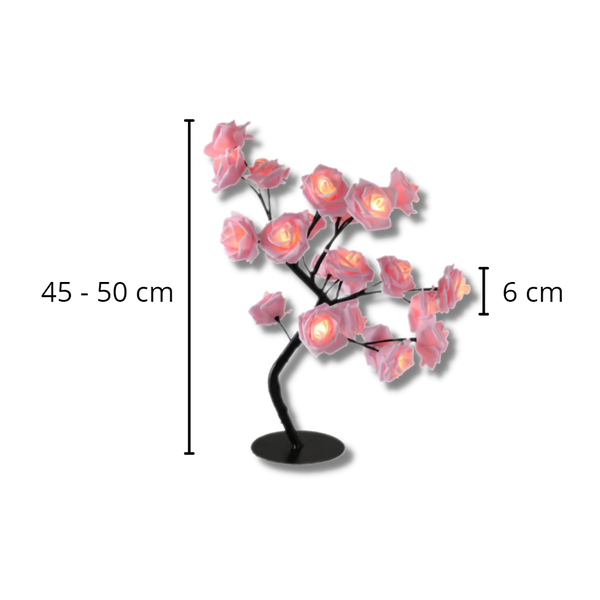 Rose Tree Lamp With Soothing Dim Light And Touch Activated Switch