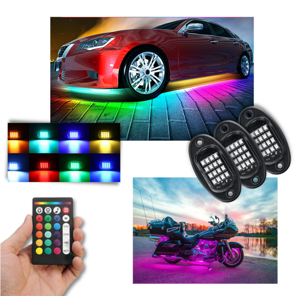 8-Pack RGB Vehicle Lights With App Control And Waterproof Durability