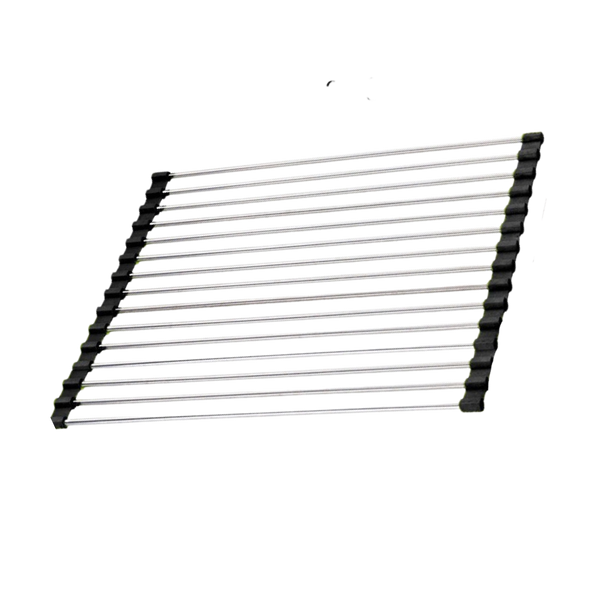 Stainless Steel Roll Up Dish Drainer With Non Slip Space Saving Design