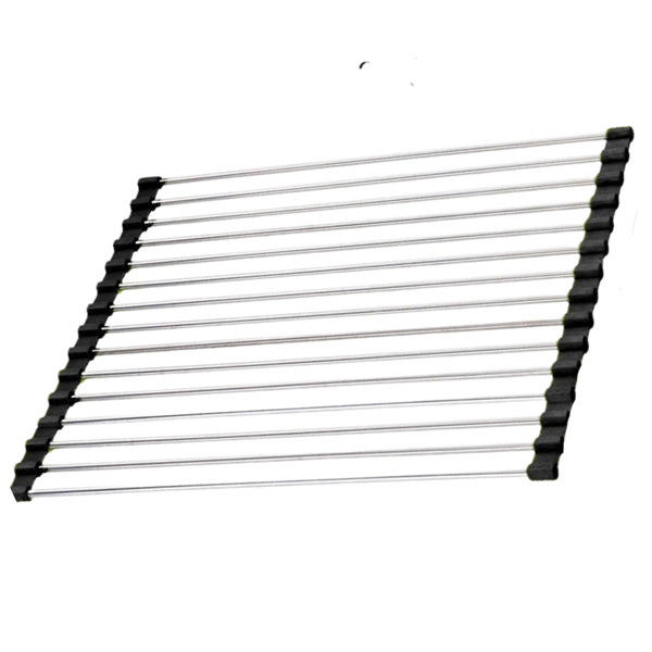 Stainless Steel Roll Up Dish Drainer With Non Slip Space Saving Design