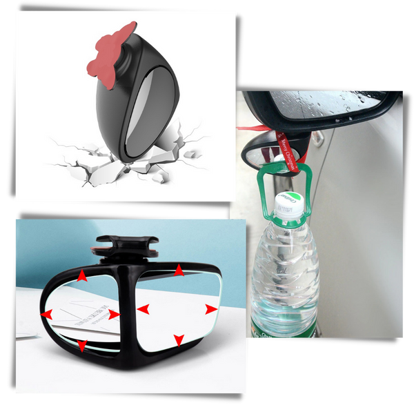 Rotating Dual Blind Spot Car Mirror for Safer Parking and Easy Maneuvering