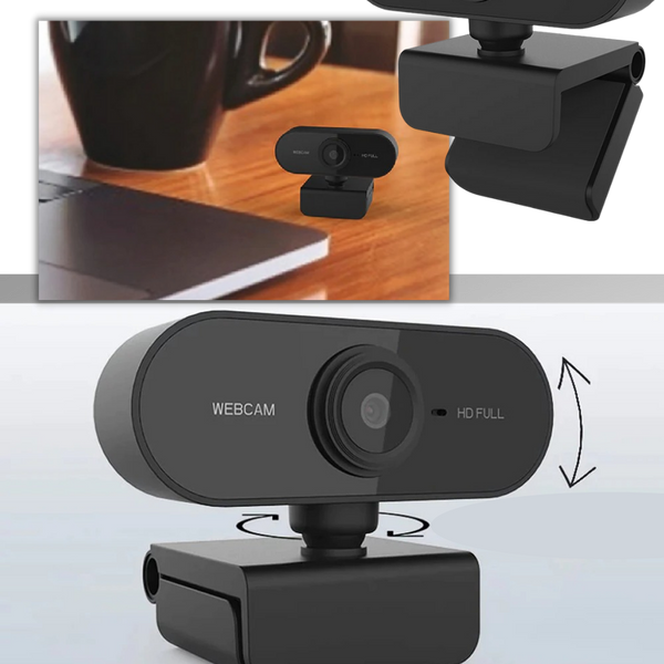 Rotating Full HD USB Webcam With Built In Microphone For Clear Video Calls