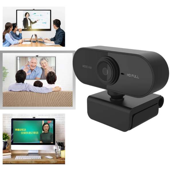 Rotating Full HD USB Webcam With Built In Microphone For Clear Video Calls