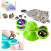 Rotating Windmill Cat Toy With Self Grooming Brush For Active Play