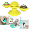 Rotating Windmill Cat Toy With Self Grooming Brush For Active Play