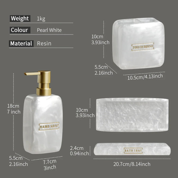 Luxury Pearl 3 Piece Bathroom Accessory Set For Elegant Decor