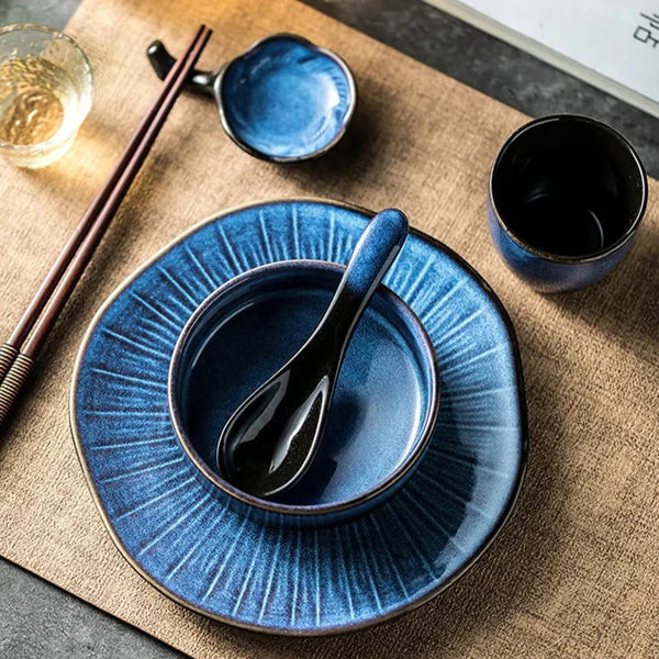 Ikari 5 Piece Ceramic Dinnerware Set With Smooth Glaze Finish