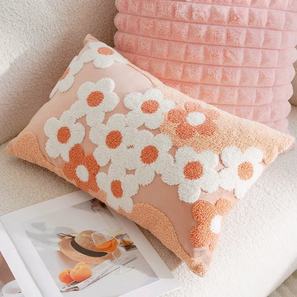 Sweet Daisy Embroidered Pillow
