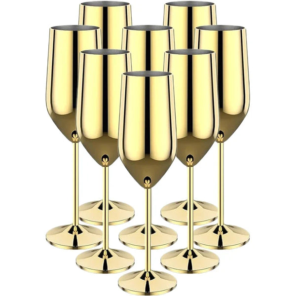 Premium Stainless Steel 8 Piece Glassware Set For Home Bar And Kitchen