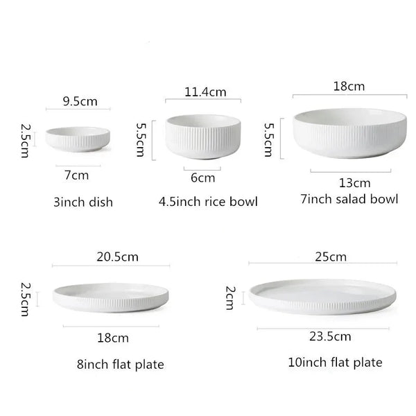 Ribbed Texture 25 Piece Dinnerware Set For Elegant Dining And Entertaining