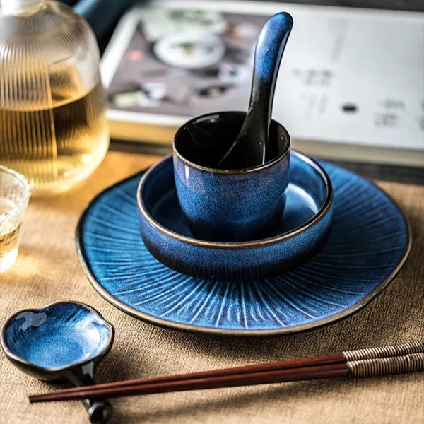Ikari 5 Piece Ceramic Dinnerware Set With Smooth Glaze Finish