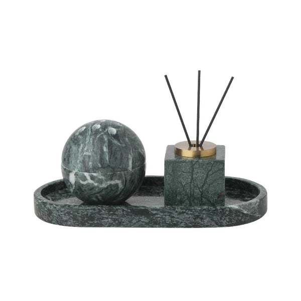 3 Piece Natural Marble Aromatherapy Set Calming Home Decor