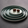Emerald Gradient Dinner Plates Elegant Green Ceramic Tableware