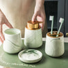 Green Marble 4 Piece Bathroom Set Modern Natural Stone