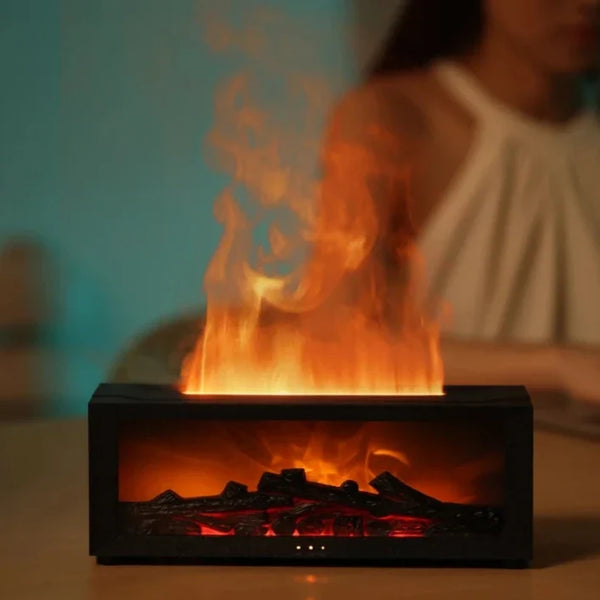 Fireplace Aroma Diffuser Humidifier With Flame Effect And Remote Control