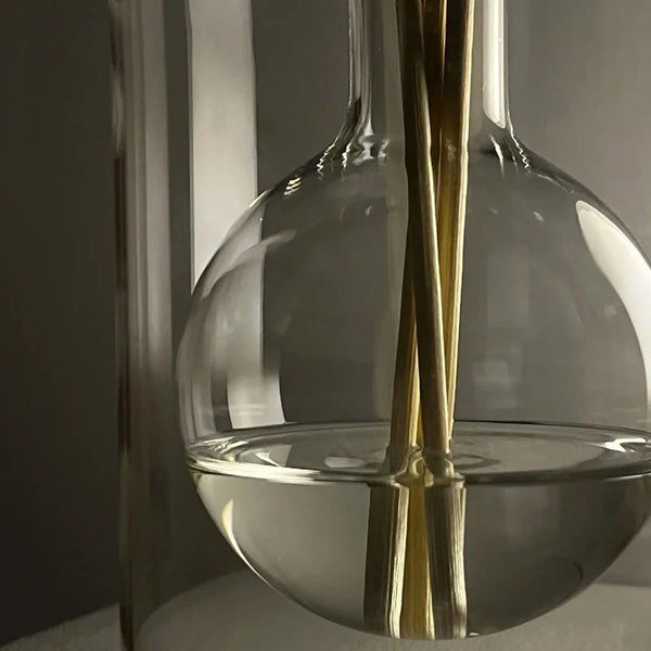 Premium Glass Hollow Aromatic Diffuser With Wood Base For Home Decor