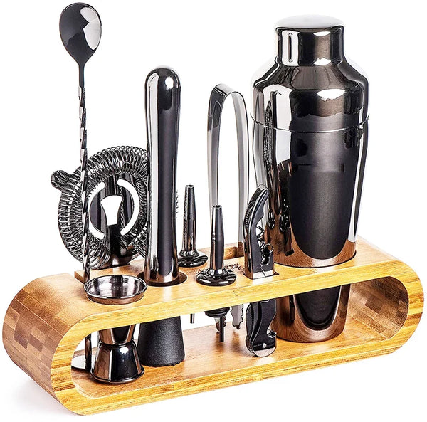 Luxury Metallic Home Bar Set With Elegant Cocktail Serving Tools
