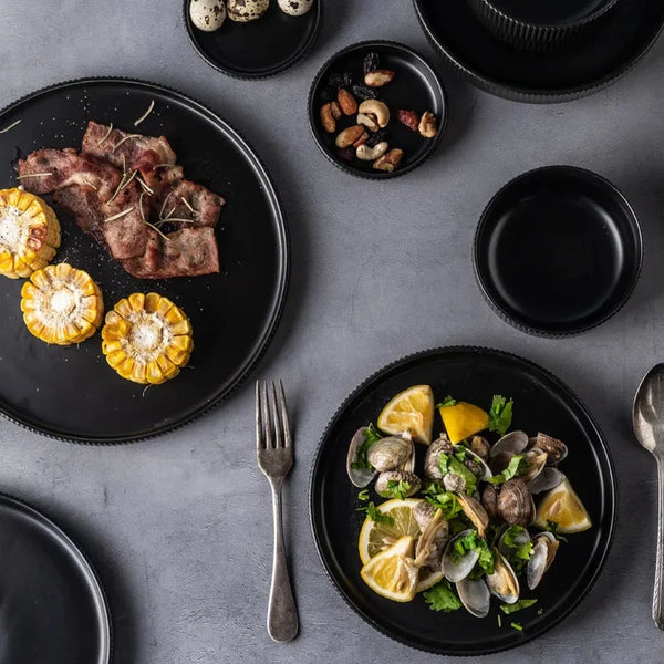 Ribbed Texture 25 Piece Dinnerware Set For Elegant Dining And Entertaining