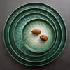 Emerald Gradient Dinner Plates Elegant Green Ceramic Tableware
