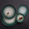 Emerald Gradient Dinner Plates Elegant Green Ceramic Tableware