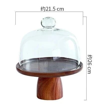 Premium Acacia Wood Serving Stand Elegant Dessert Display Platter
