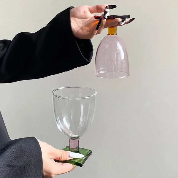 Charmed Colorblock Glass Goblet