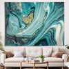 Blue Agate Wall Tapestry Polyester Canvas Fine Art Print Home Decor