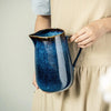 Elegant Blue Ceramic Pitcher Handcrafted Artisan Tableware Decor