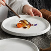 Minimalist White Ceramic Dinner Plate Elegant Kitchen Tableware