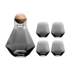 Modern Diamond Inspired Glass Tumbler 5 Piece Drinkware Set