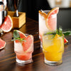 Clear Ribbed Glass Water Juice Cocktail Glasses 4 Piece Set