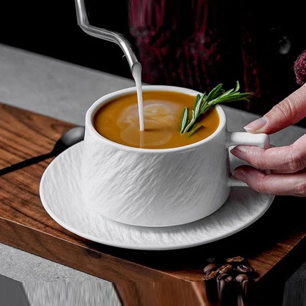Elegant Ceramic Coffee Mug And Saucer Set For Daily Rituals