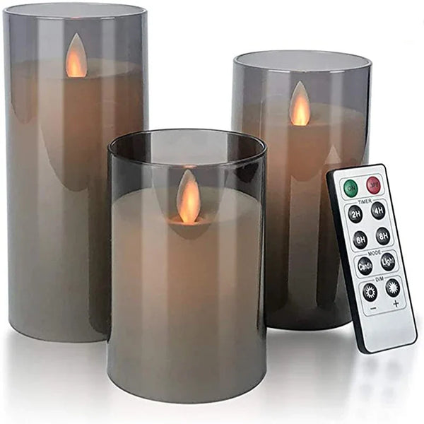 Flameless Candle 3 Piece Set With Remote And Automatic Timer
