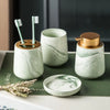 Green Marble 4 Piece Bathroom Set Modern Natural Stone