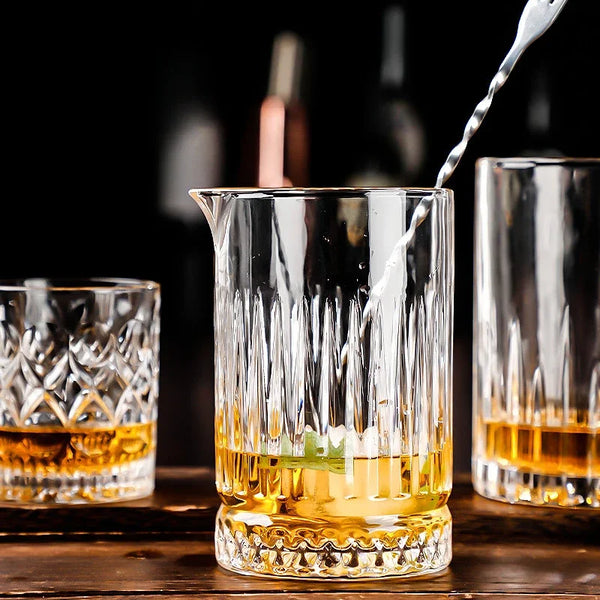 Premium Crystal Cocktail Mixing Glass For Home Bar Set
