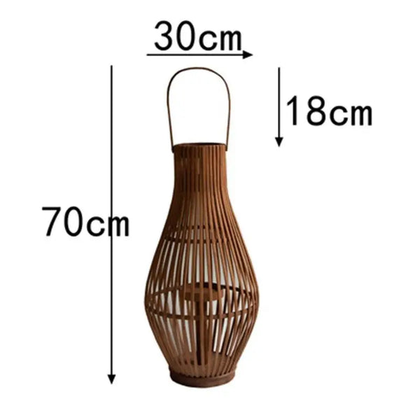 Indoor Outdoor Flameless Candlestick Floor Lantern With Flickering Led