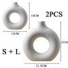 Halo Modern Ceramic Vase 2 Piece Set for Flowers and Home Decor